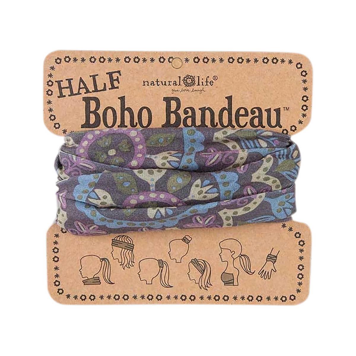  Half Boho Bandeau - Blue Cream Mandala