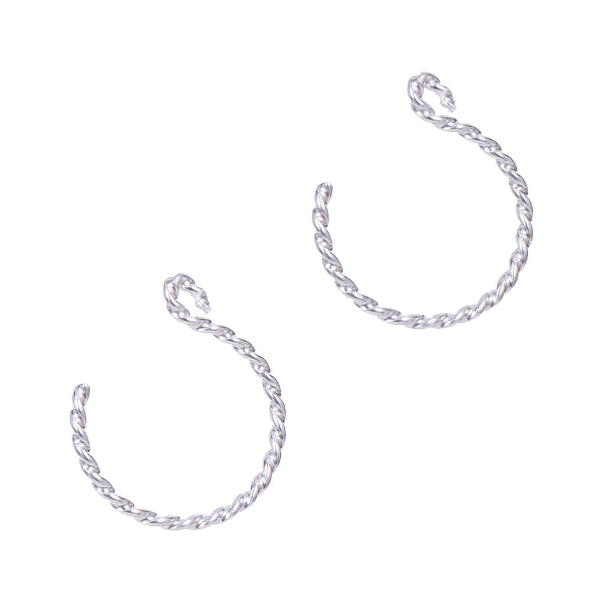  Backward Loop Twist Silver Earrings - Small