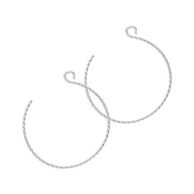 Backward Loop Twist Silver Earrings - Large