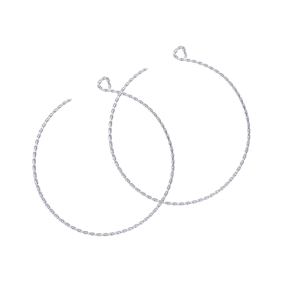  Backward Loop Twist Silver Earrings - Extra Large