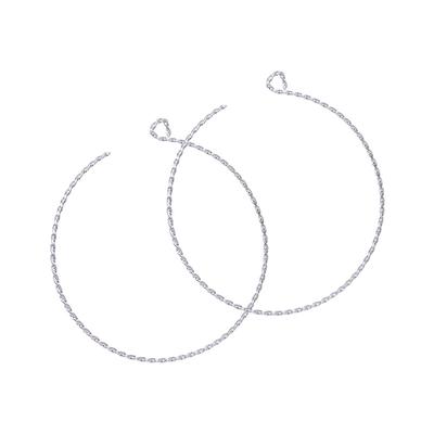 Backward Loop Twist Silver Earrings - Extra Large