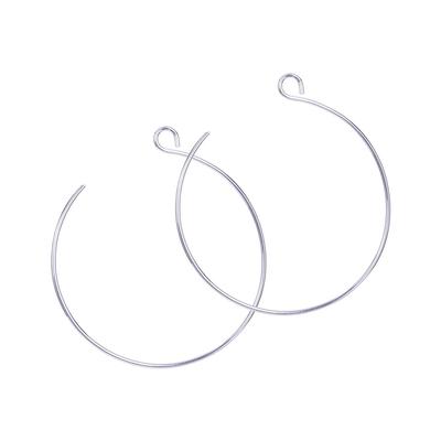 Backward Loop Extra Large Silver Earrings