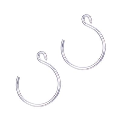 Backward Loop Small Silver Earrings