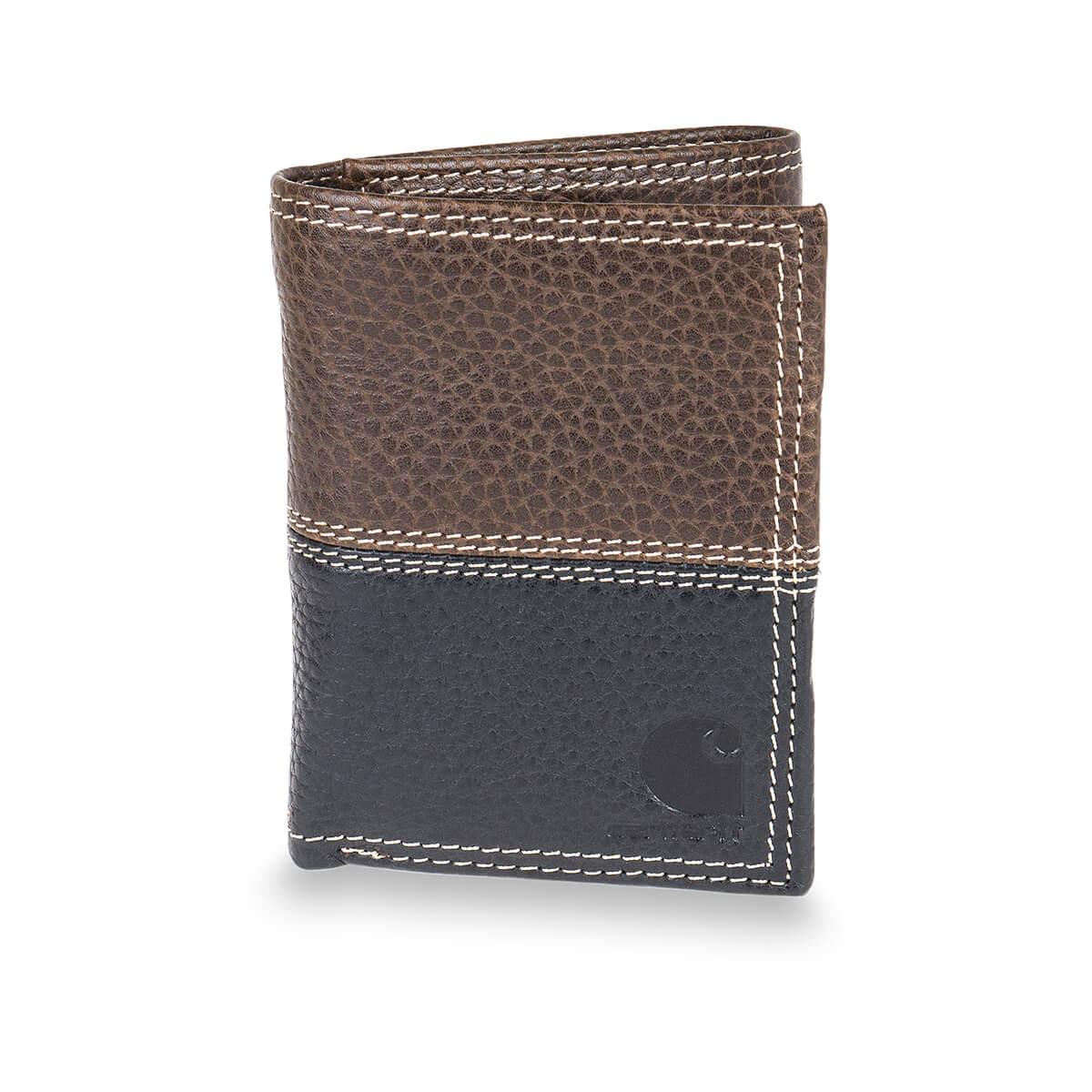 Men's Rugged Trifold Two Tone Wallet