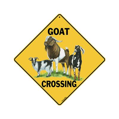 Goat Crossing Tin Sign