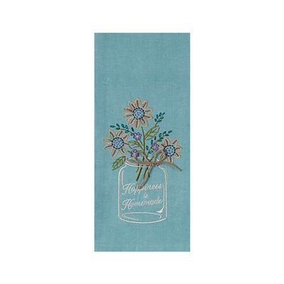 Embroidered Happiness Tea Towel