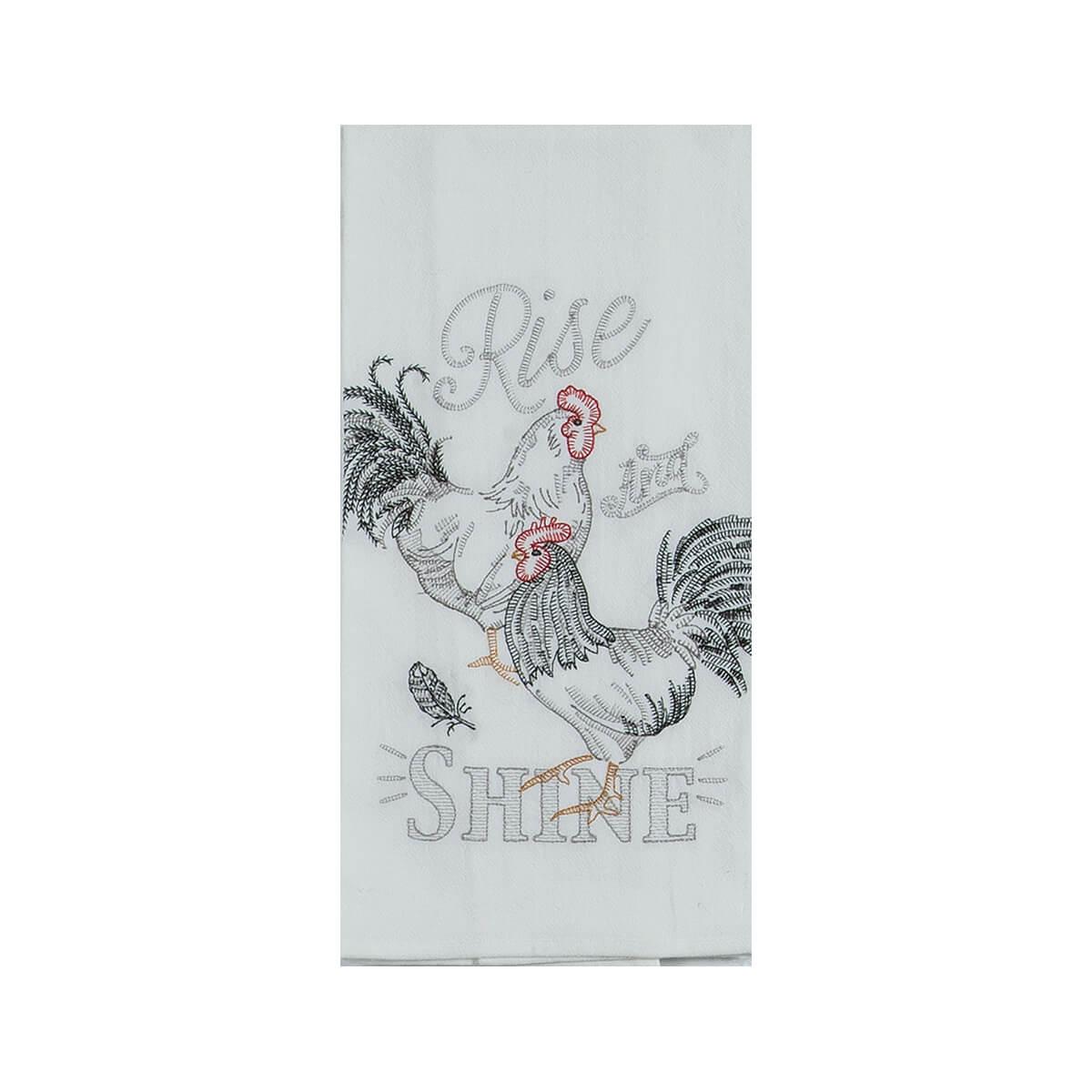  Rise And Shine Embroidered Flour Sack Towel