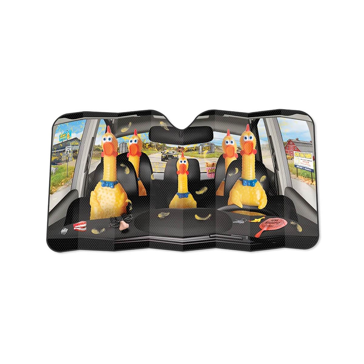  Car Full Of Rubber Chickens Auto Sunshade