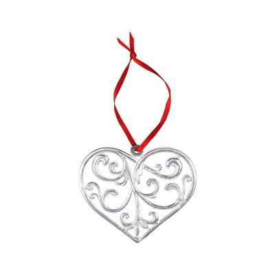 Open Heart Pewter Ornament