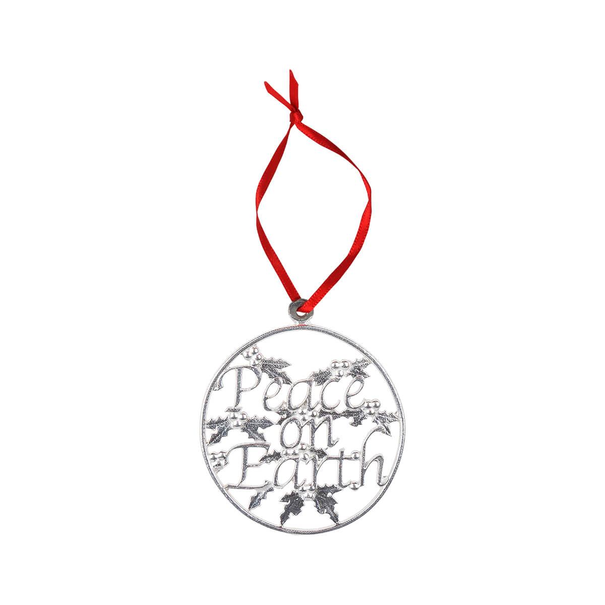  Peace On Earth Pewter Ornament
