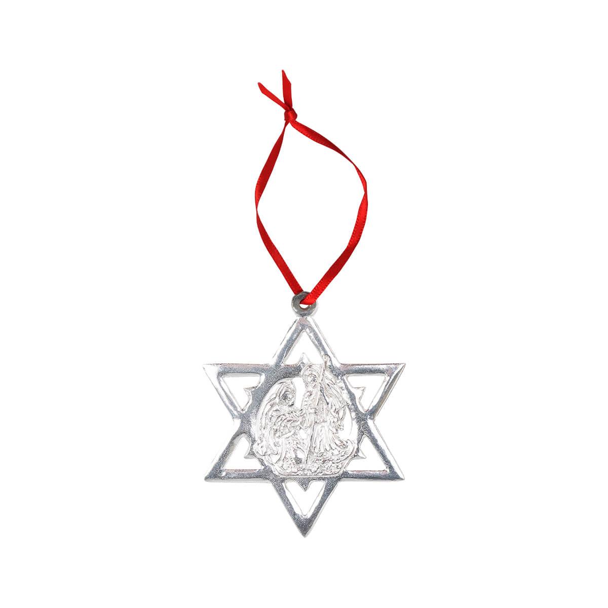  Star Of David Nativity Pewter Ornament