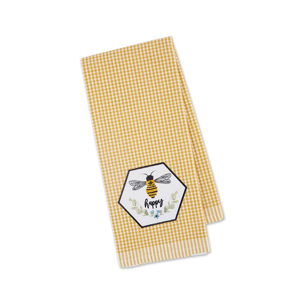  Bee Happy Embellished Dishtowel