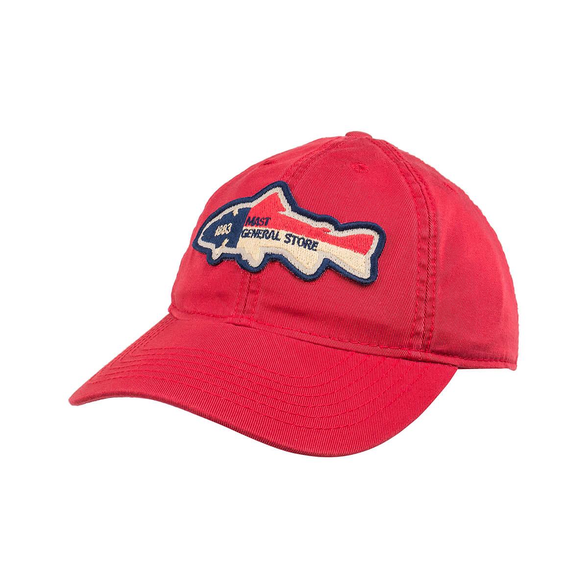 Kids Mast General Store Fish NC Flag Hat - Scarlet