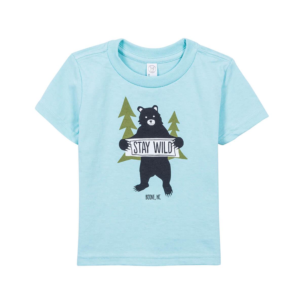  Kids ' Stay Wild Bear Short Sleeve T- Shirt