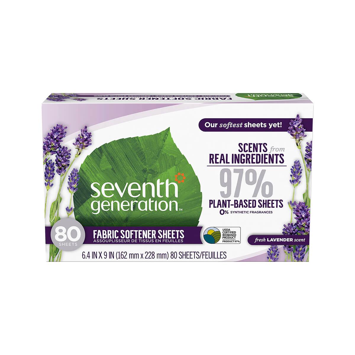  Seventh Generation Fabric Softener Sheets - Fresh Lavender Scent