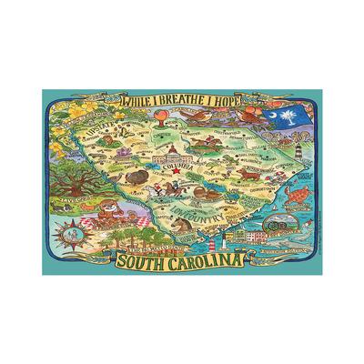 Adventure Destinations South Carolina Map Kitchen Towel