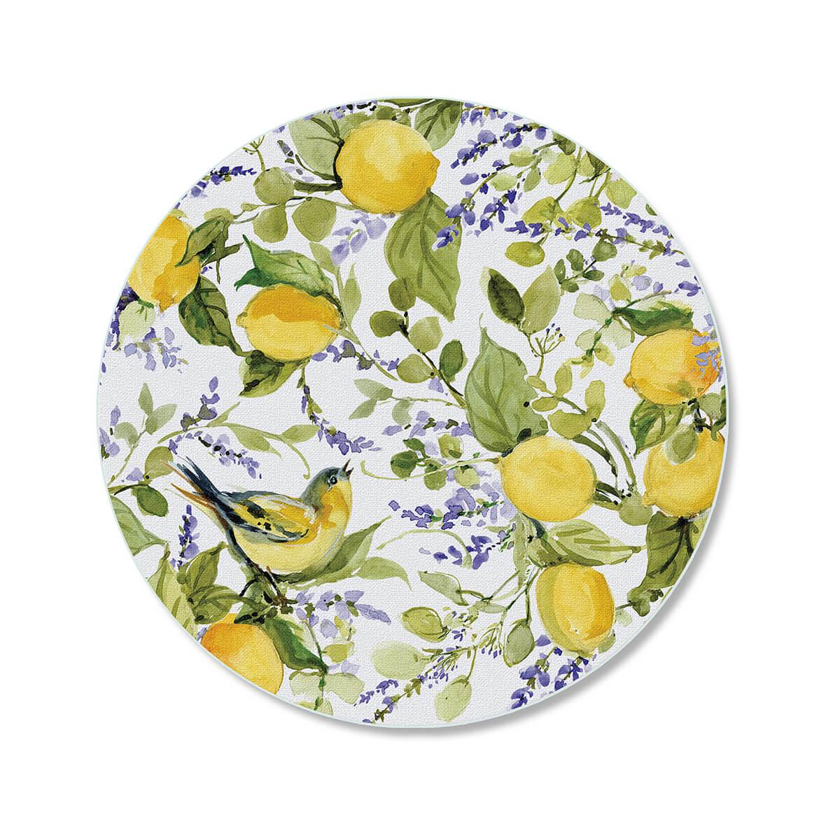  Round Counter Saver - Watercolor Lemons