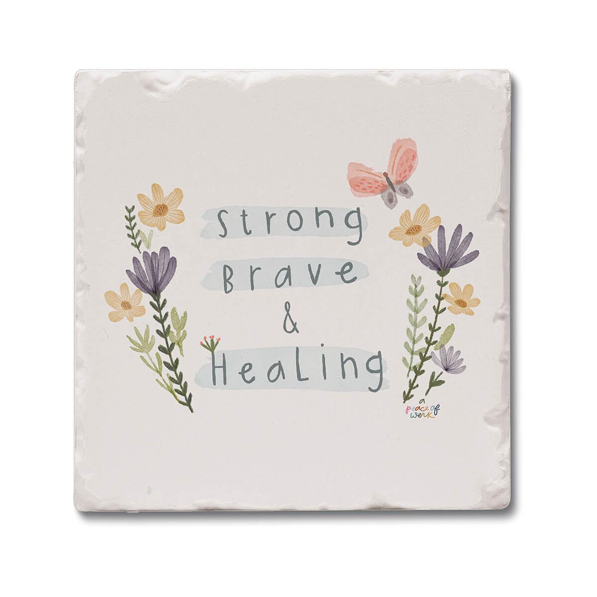  Strong & Brave Single Tile Coaster