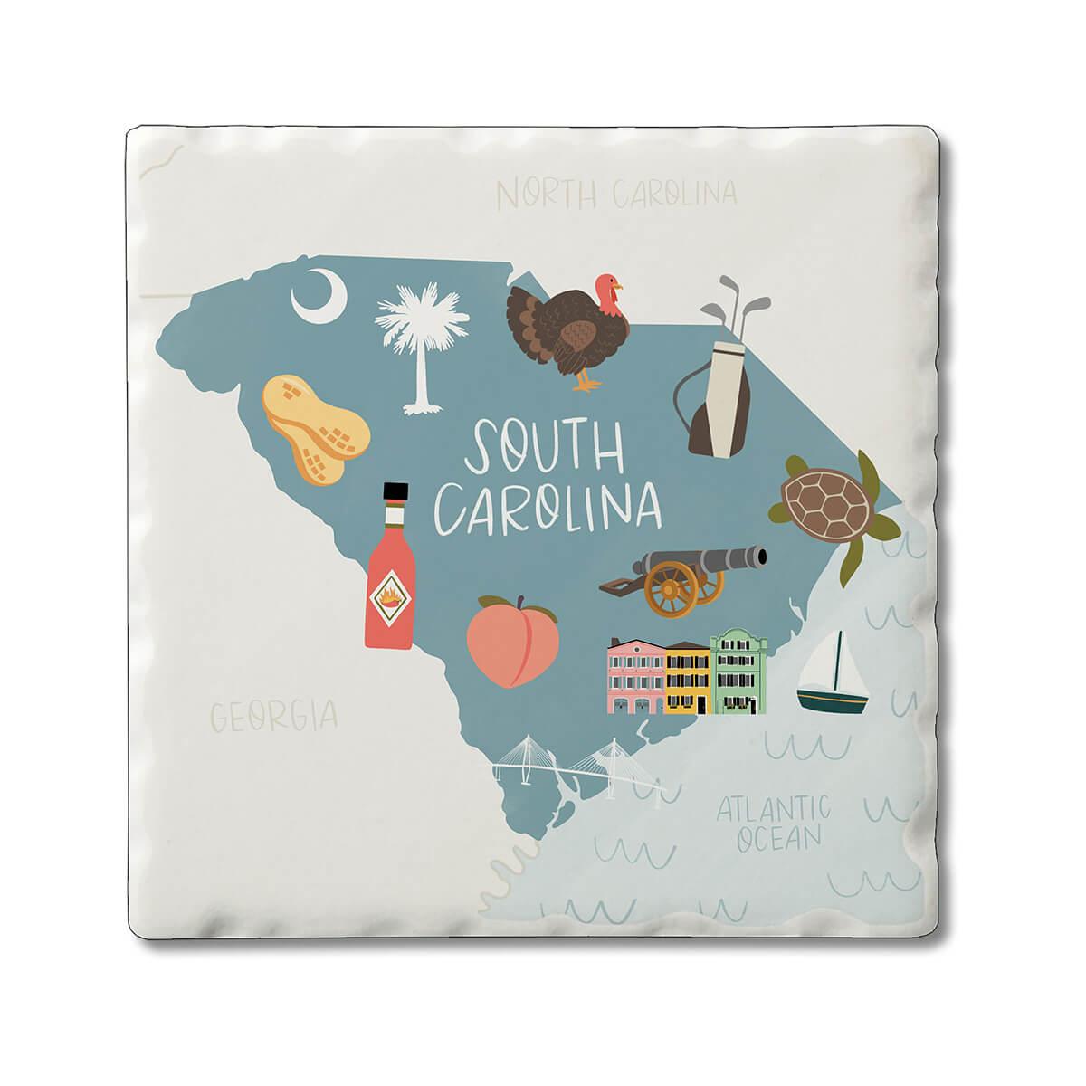  South Carolina Icon State Coaster Set