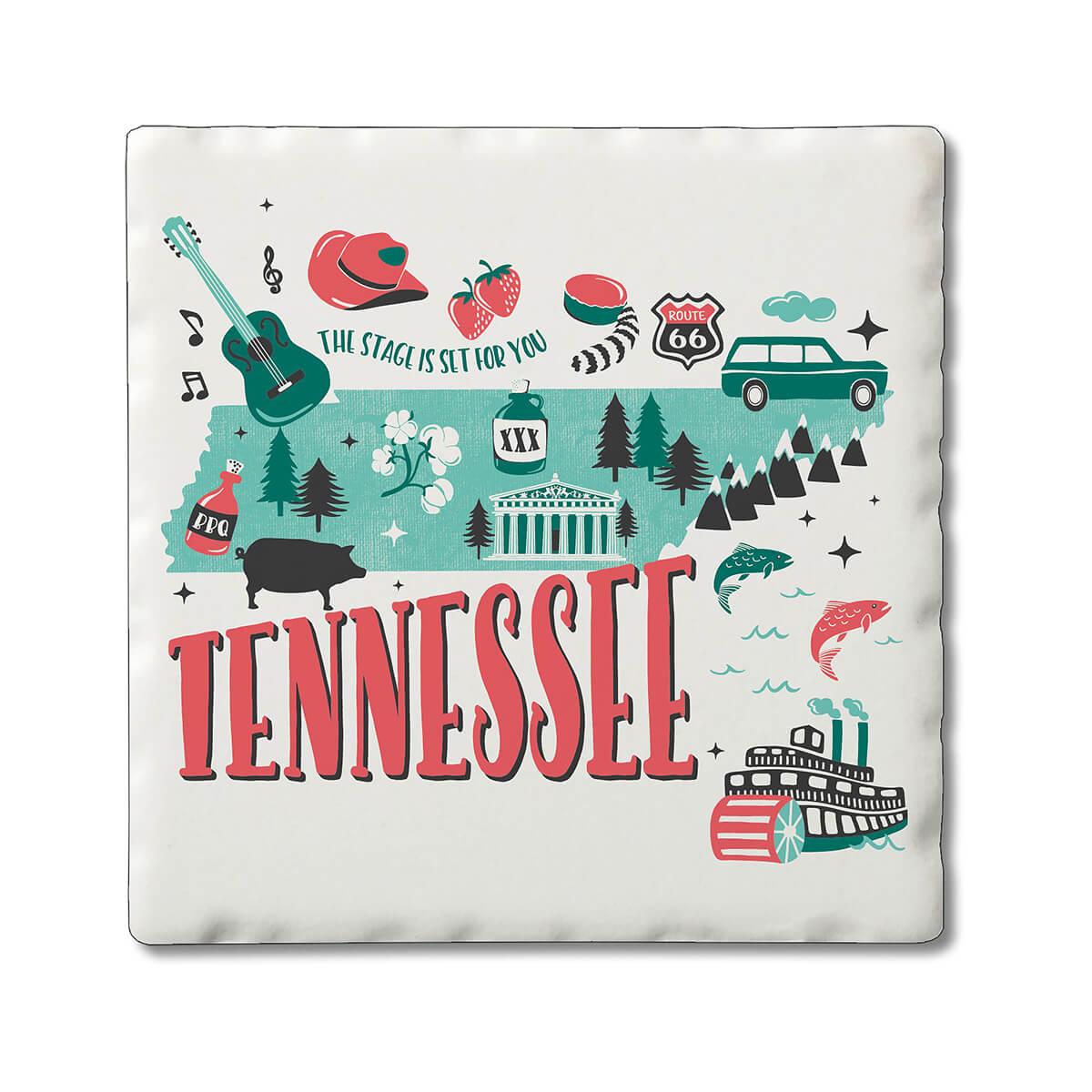  Two Tone Tennessee State Coaster Set