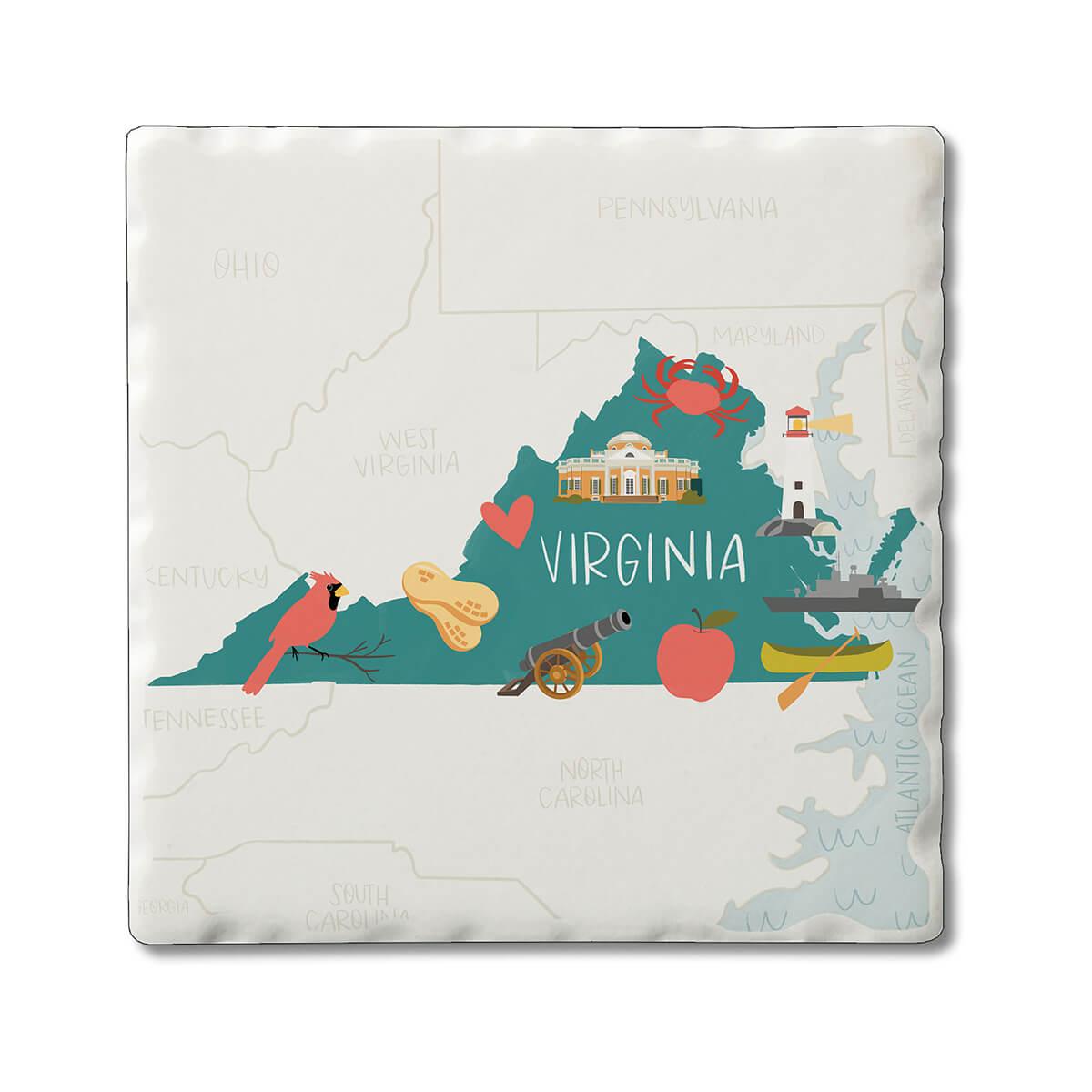  Virginia Icon State Coaster Set