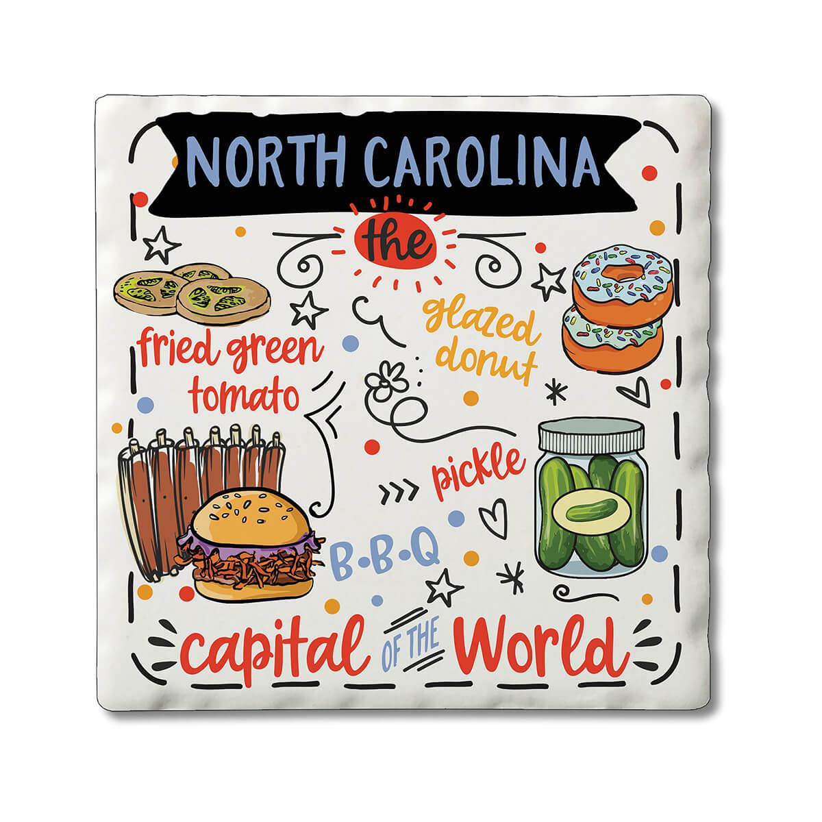  North Carolina Food Coaster Set