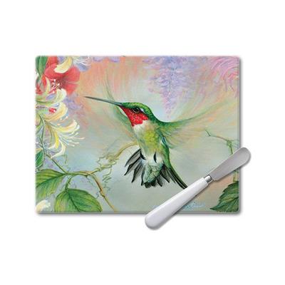 Glass Cheese Board Set - Nature's Gift Of Feathers