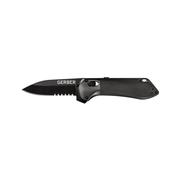 Highbrow Compact Plain Edge Knife: BLACK_SERRATED
