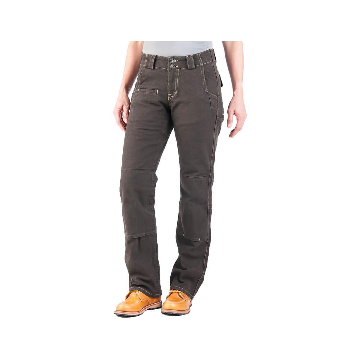  Women's Construct In Brown Stretch Canvas Pants