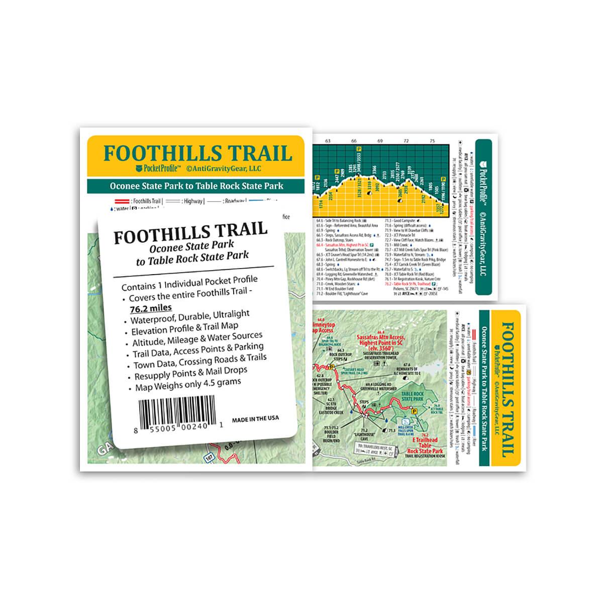  Pocket Profile Foothills Trail Elevation Profile Map