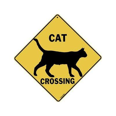 Cat Silhouette Crossing Sign