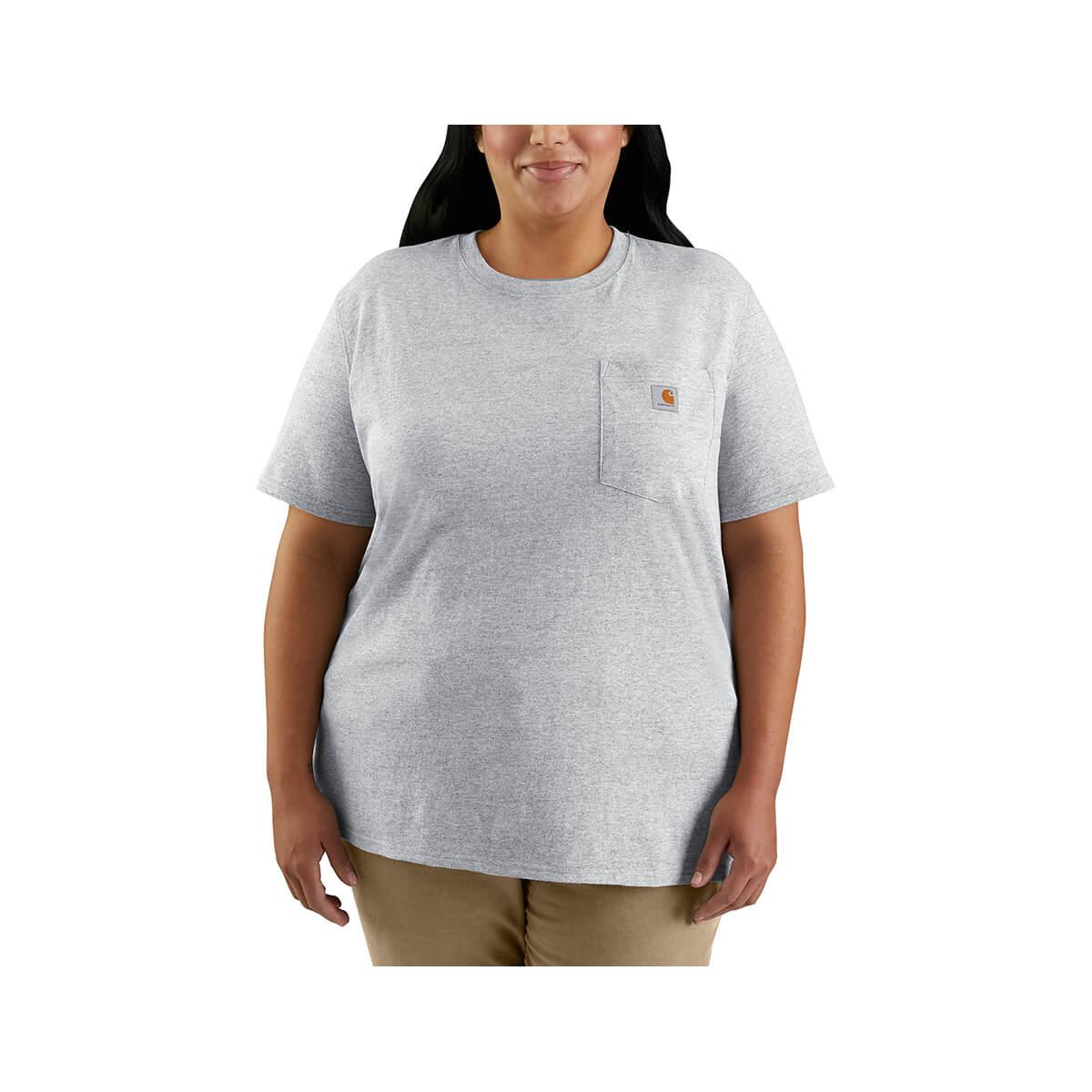  Women's Heavyweight Short Sleeve Pocket T- Shirt - Curvy