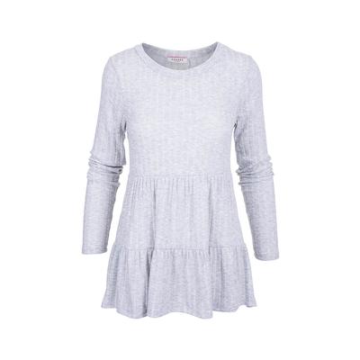 Women's Rib Knit Tiered Long Sleeve Top