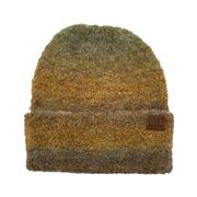 Women's Multi-Colored Slouchy Mohair Cuffed Beanie: TAUPE_MIX