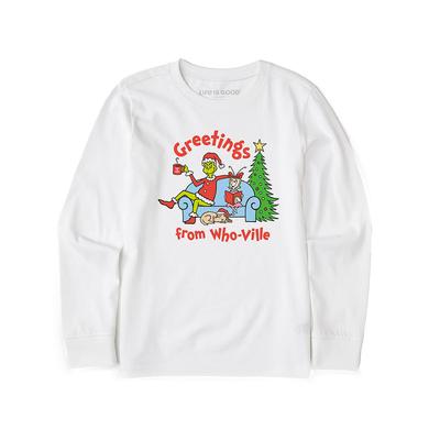 Kid's Greetings From The Grinch And Friends Long Sleeve Crusher T-Shirt