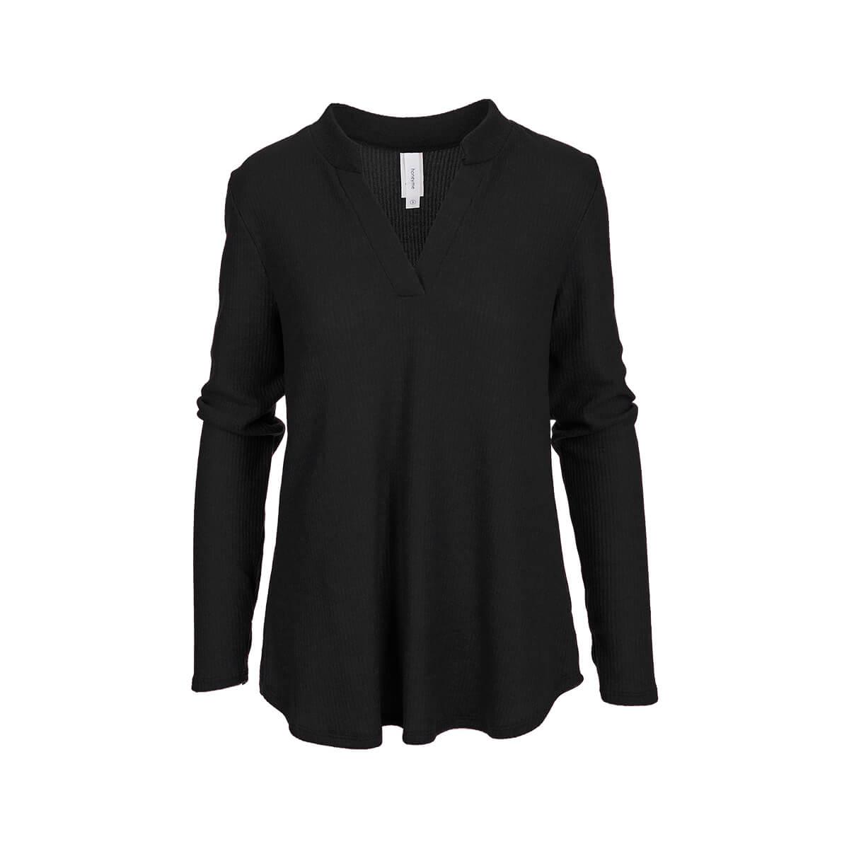  Women's Solid Ribbed Gabby Long Sleeve Top