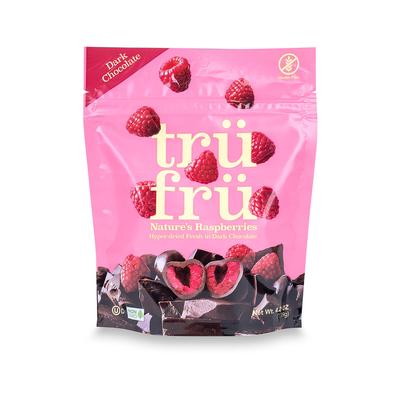 Nature's Raspberries Hyper-Dried Fresh in Dark Chocolate Candy