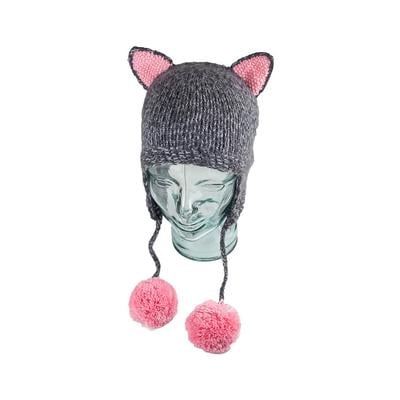 Kids' Gray Cat Ear Flap Hat