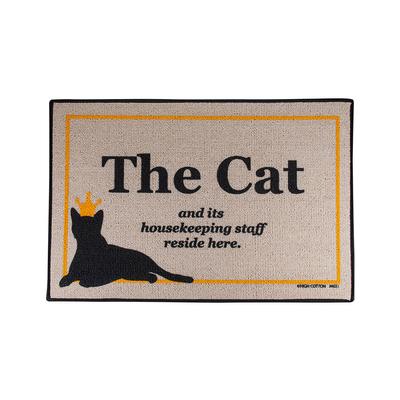The Cat and Its Housekeeping Staff Doormat 