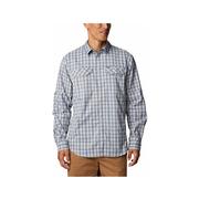 Men's Silver Ridge Lite Plaid Long Sleeve Button Up Shirt: COLUMBIA_GREY