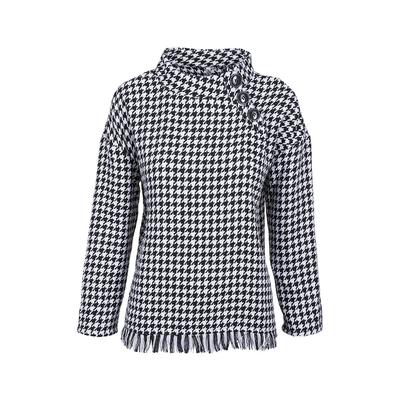 Women's Hounds Tooth Pullover - with Fray