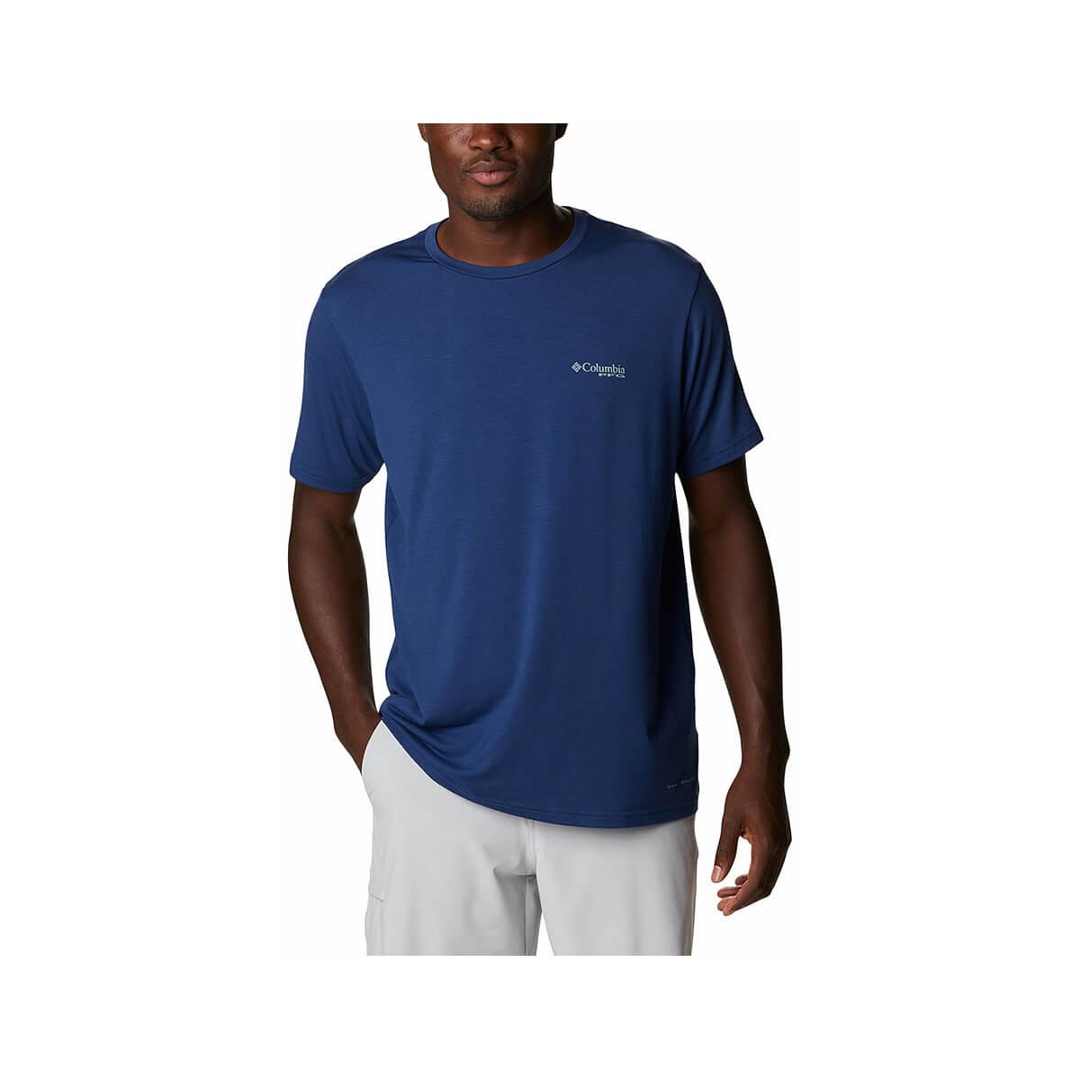  Men's Pfg Fish Flag Tech Short Sleeve T- Shirt