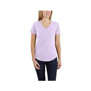 Women's Relaxed Fit Midweight Short Sleeve V Neck T-Shirt: AMETHYST