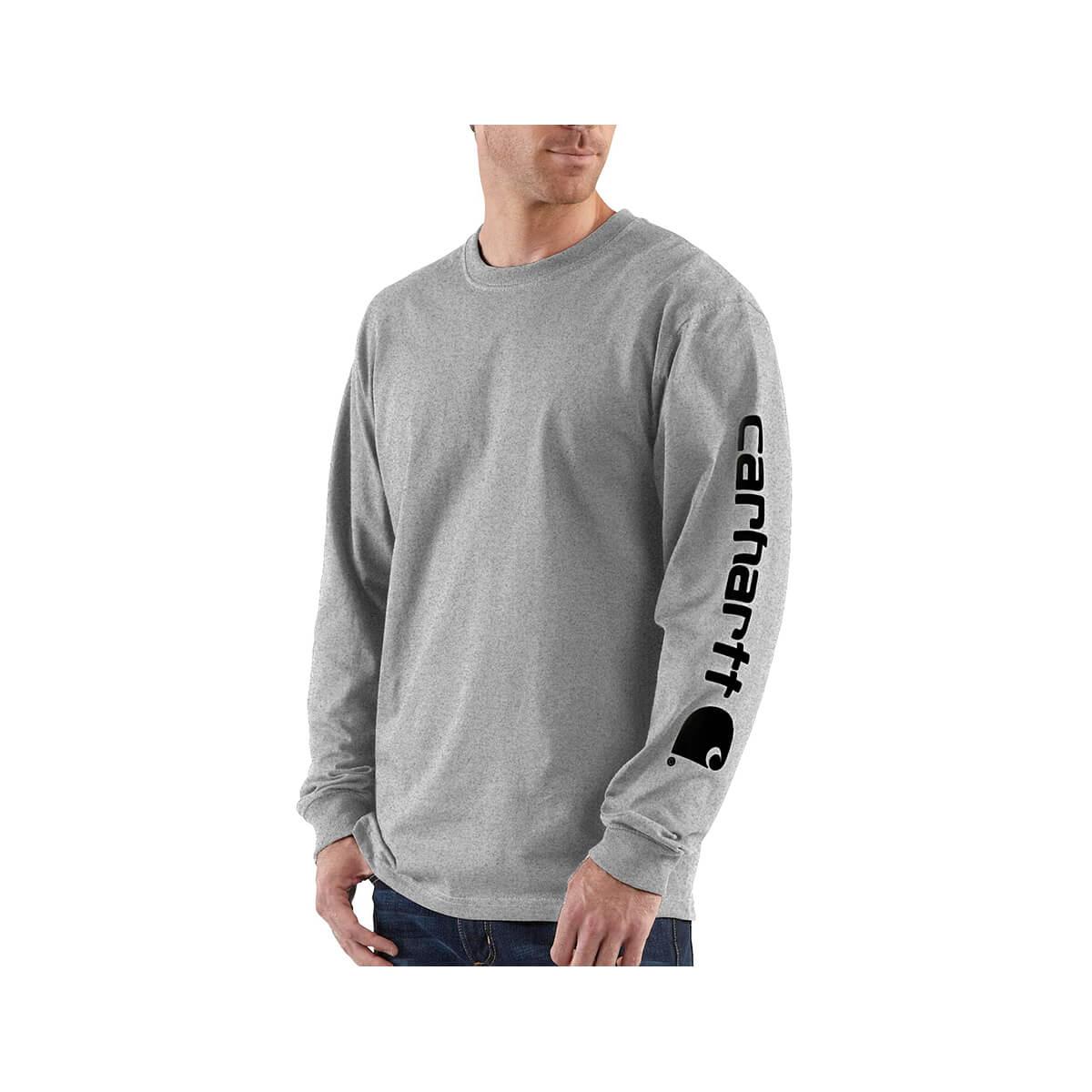  Men's Loose Fit Long Sleeve Logo Graphic Tee