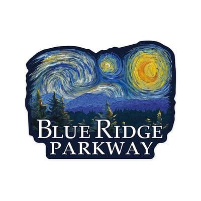 Blue Ridge Parkway Starry Night Small Die Cut Sticker