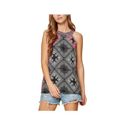 Women's Embroidered Sleeveless Print Top
