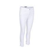 Women's Frayed Hem Denim Pants: WHITE