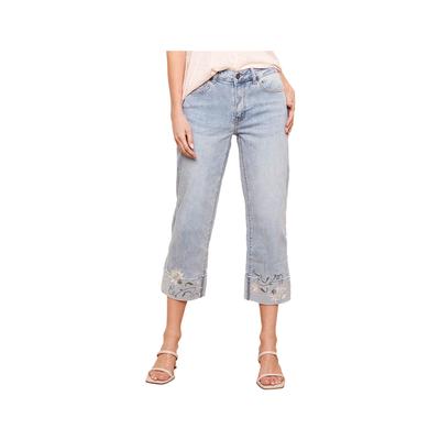 Women's Cropped Jean with Embroidered Cuff