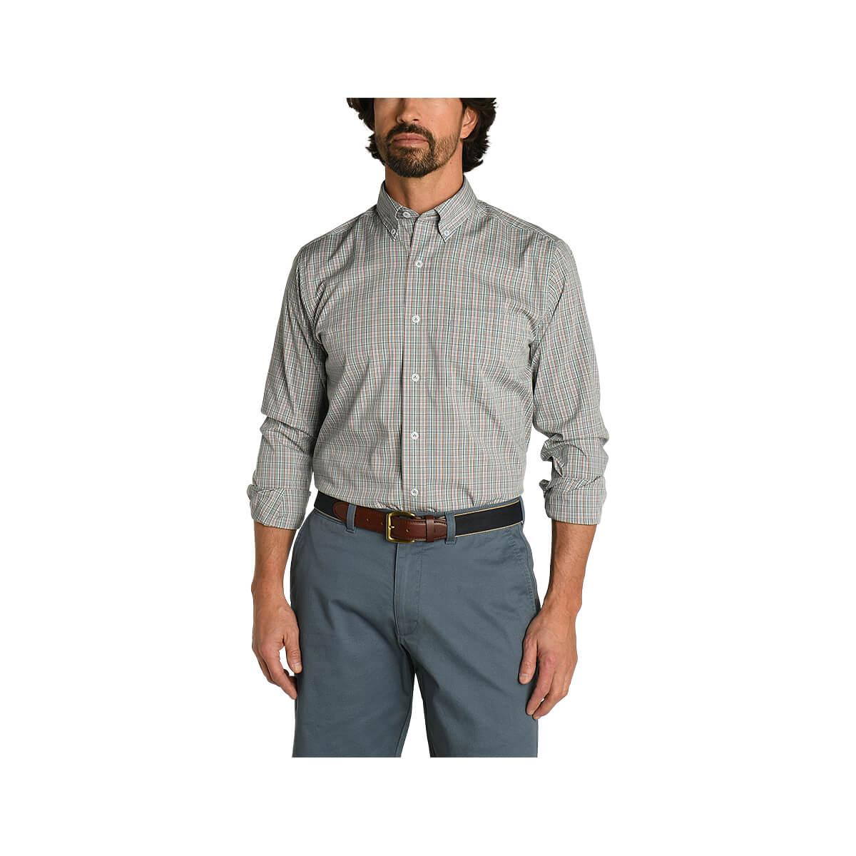  Men's Alton Long Sleeve Performance Plaid Button Up Shirt