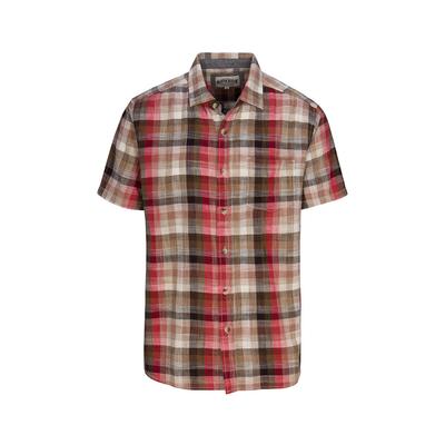 Men's Crosshatch Plaid Woven Short Sleeve Button Up Shirt